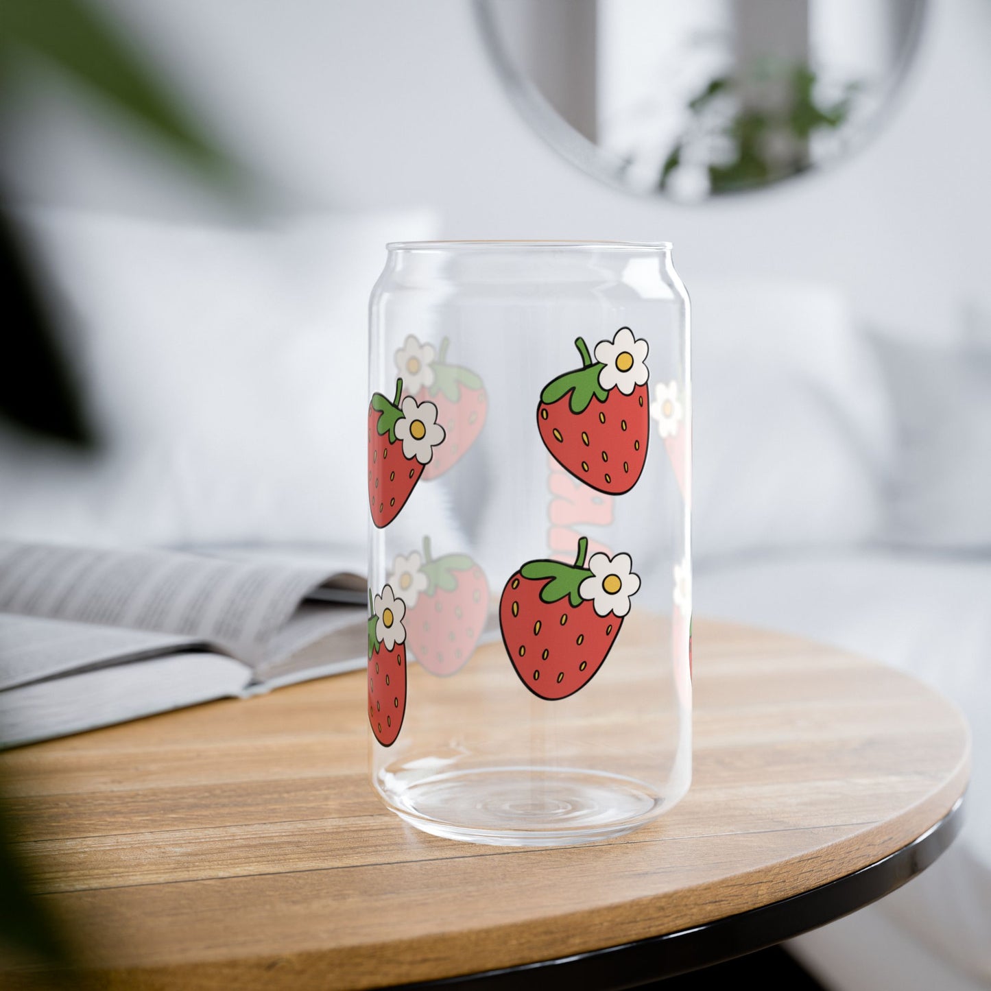 Custom Strawberry Name Glass Jar