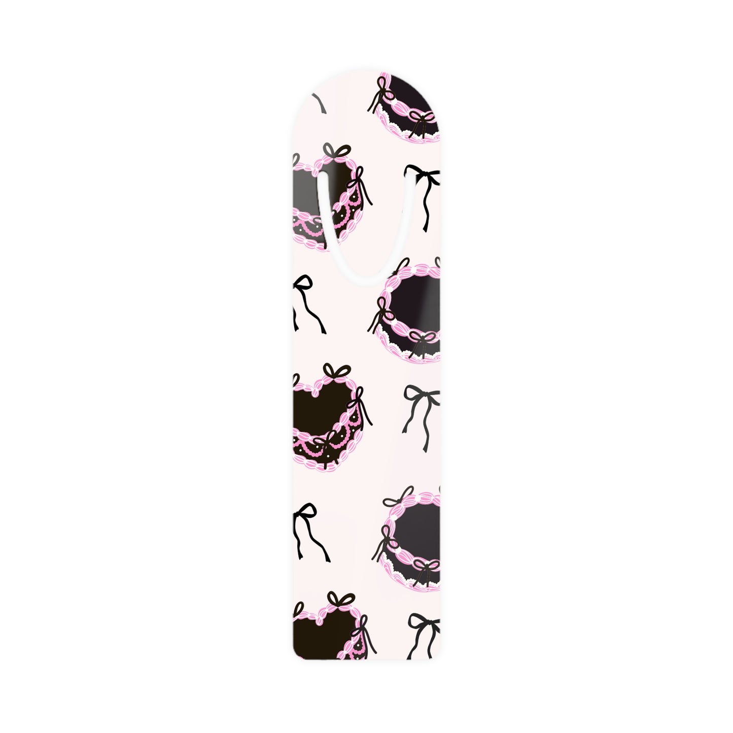Trendy Coquette Cake Themed Aluminum Bookmark