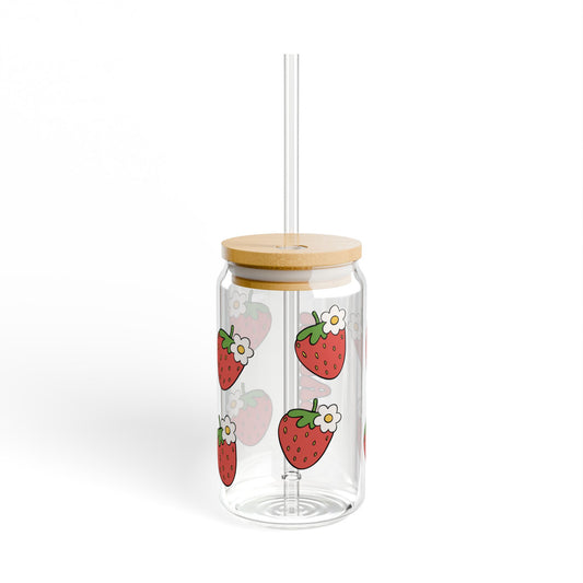 Custom Strawberry Name Glass Jar