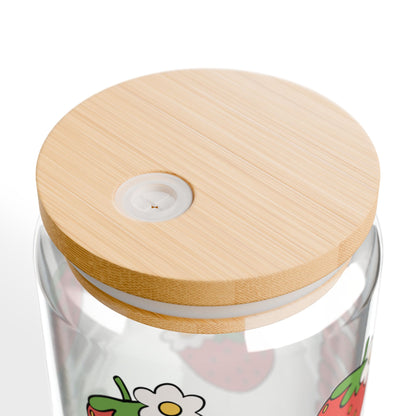 Custom Strawberry Name Glass Jar