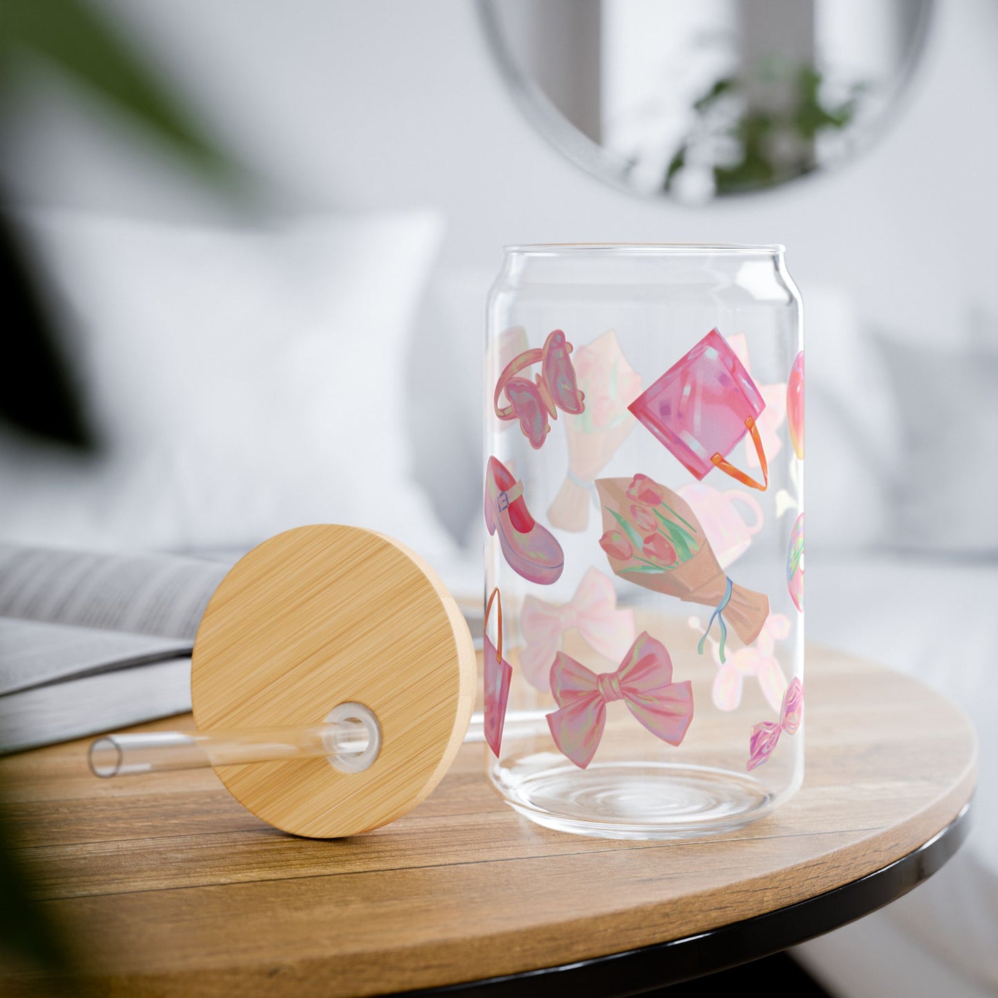 Pink Girly Glass Tumbler