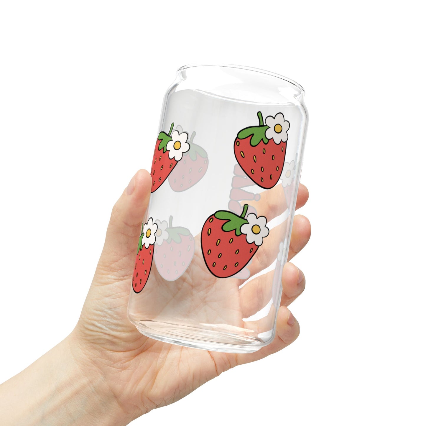 Custom Strawberry Name Glass Jar