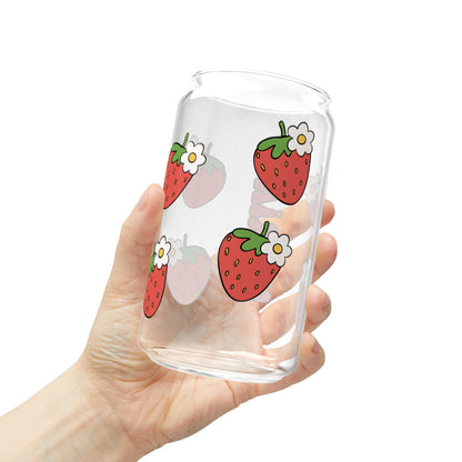 Custom Strawberry Name Glass Jar