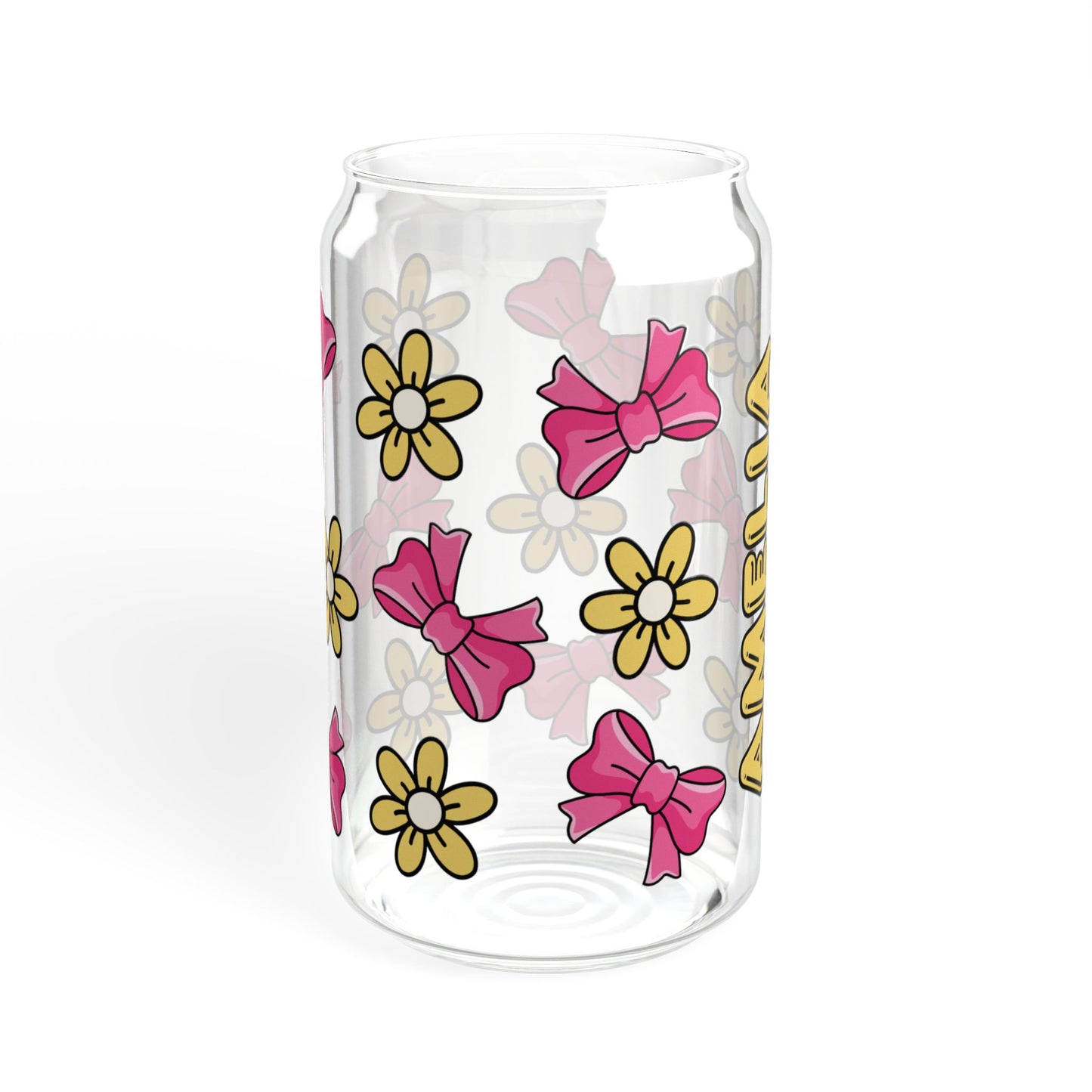 Customizable Bows & Flowers Glass Tumbler