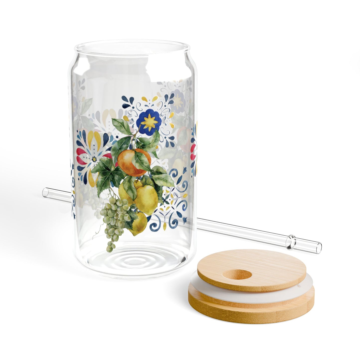 Mediterranean Fruit Glass Tumbler