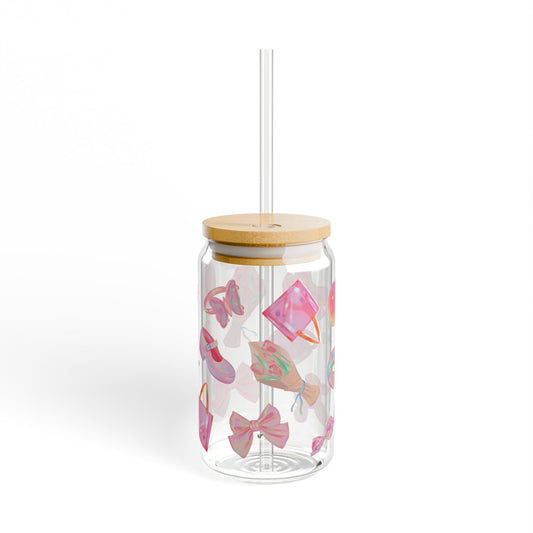 Pink Girly Glass Tumbler