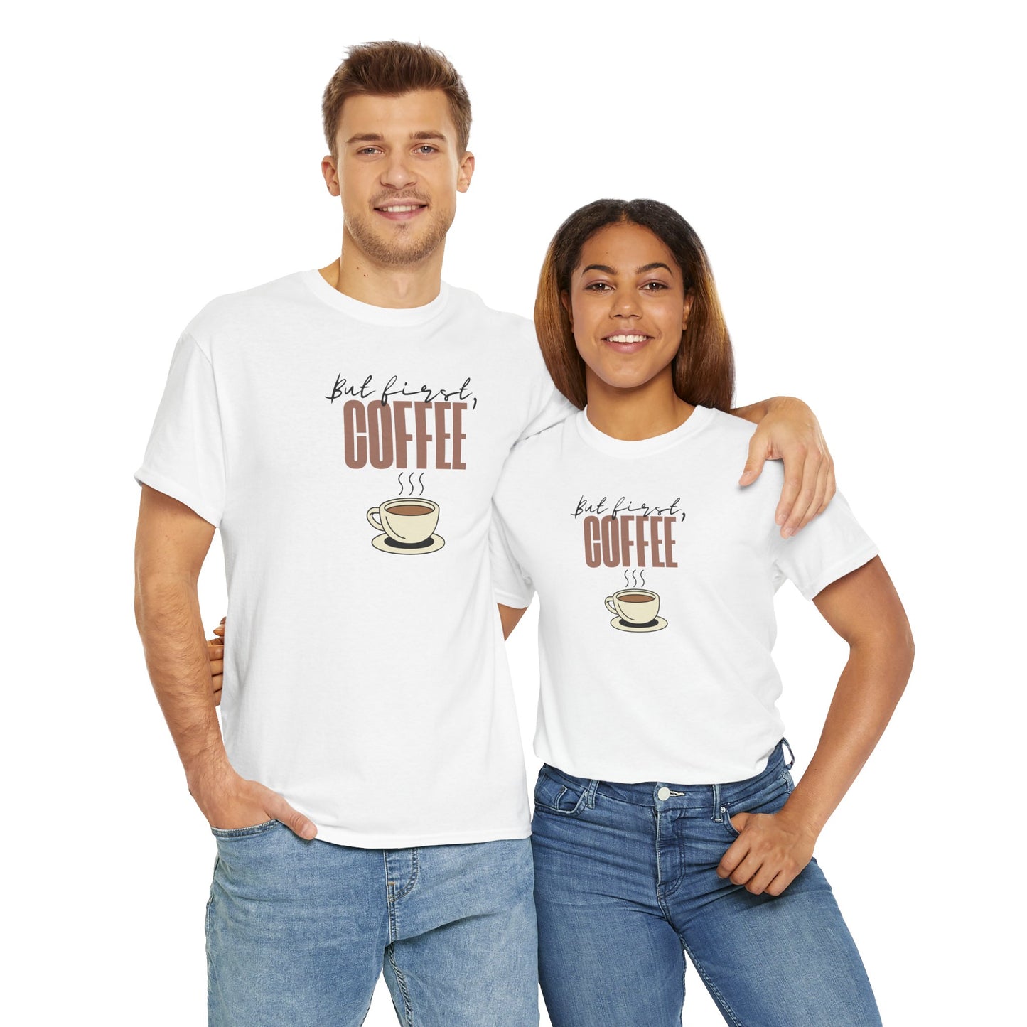 But First, Coffee, Coffee Lover Unisex Cotton Tee
