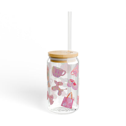 Pink Girly Glass Tumbler