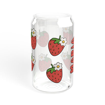 Custom Strawberry Name Glass Jar