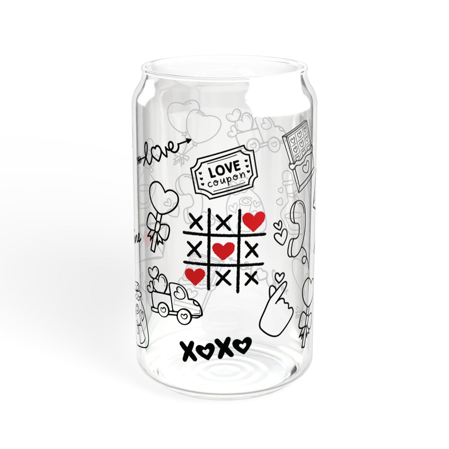 XOXO Love Doodle Glass Jar