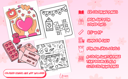 Valentine Coloring Book - Part 1 | Digital Download