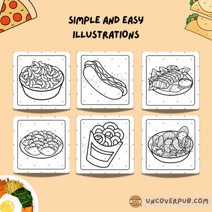 Food and Snacks Coloring Book