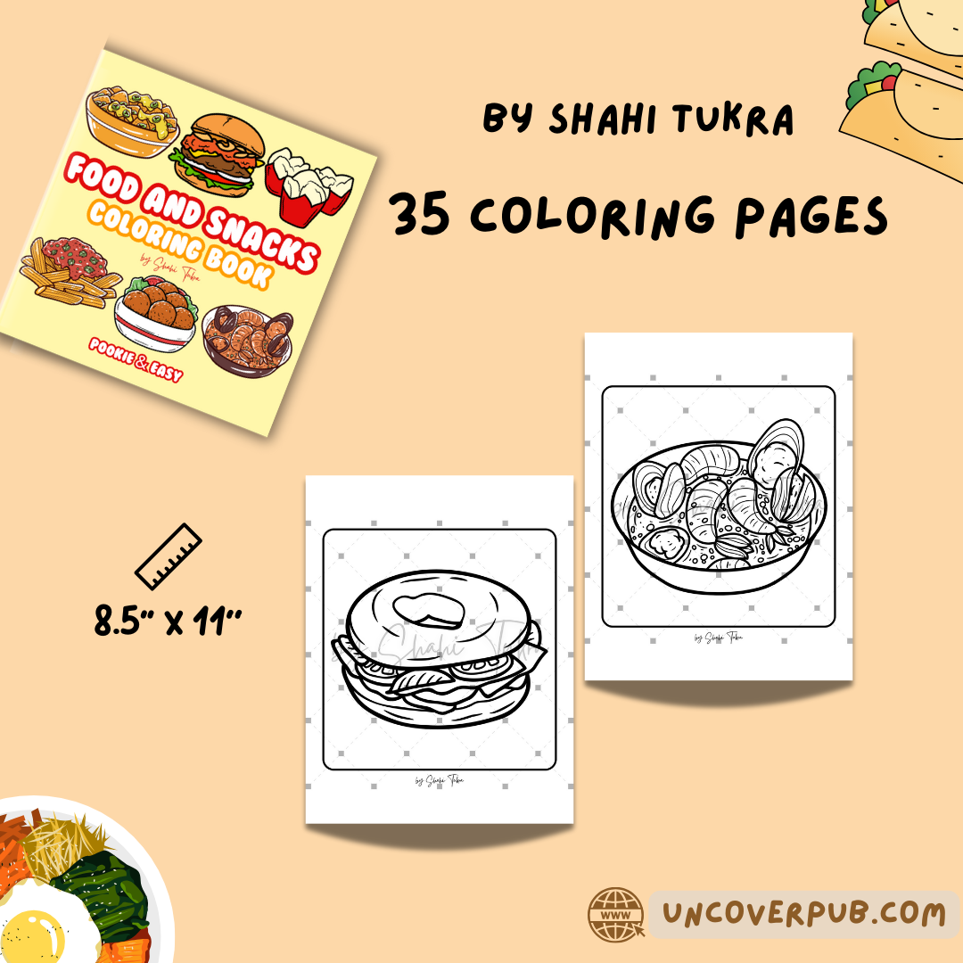 Food and Snacks Coloring Book | Digital Download