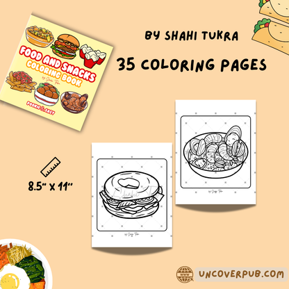 Food and Snacks Coloring Book | Digital Download