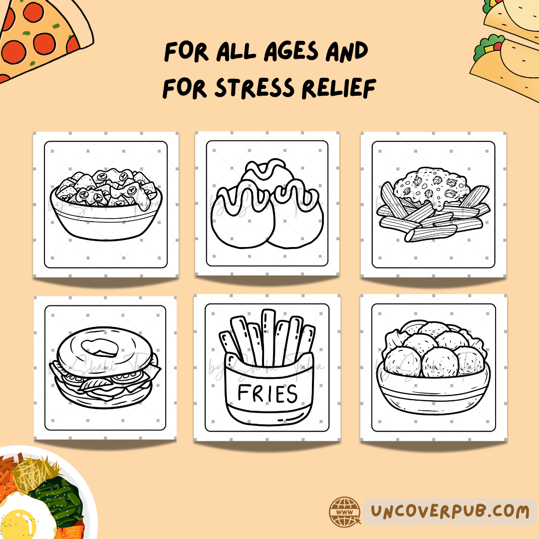 Food and Snacks Coloring Book