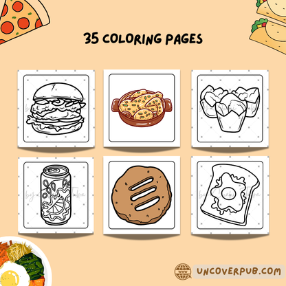 Food and Snacks Coloring Book