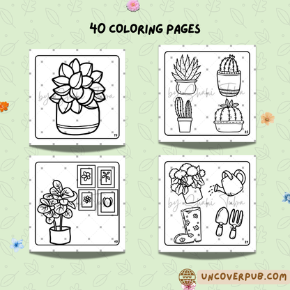 Plants and Flowers Coloring Book