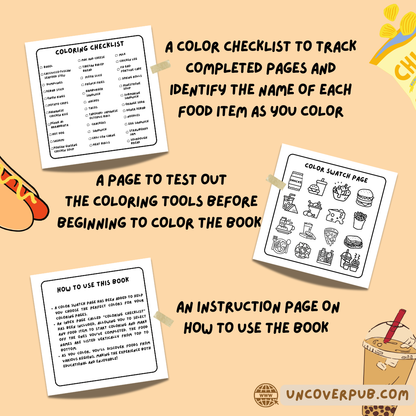 Food and Snacks Coloring Book