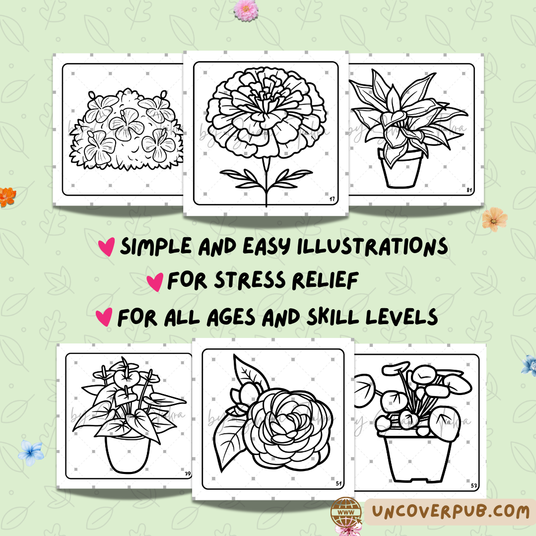 Plants and Flowers Coloring Book