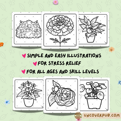 Plants and Flowers Coloring Book