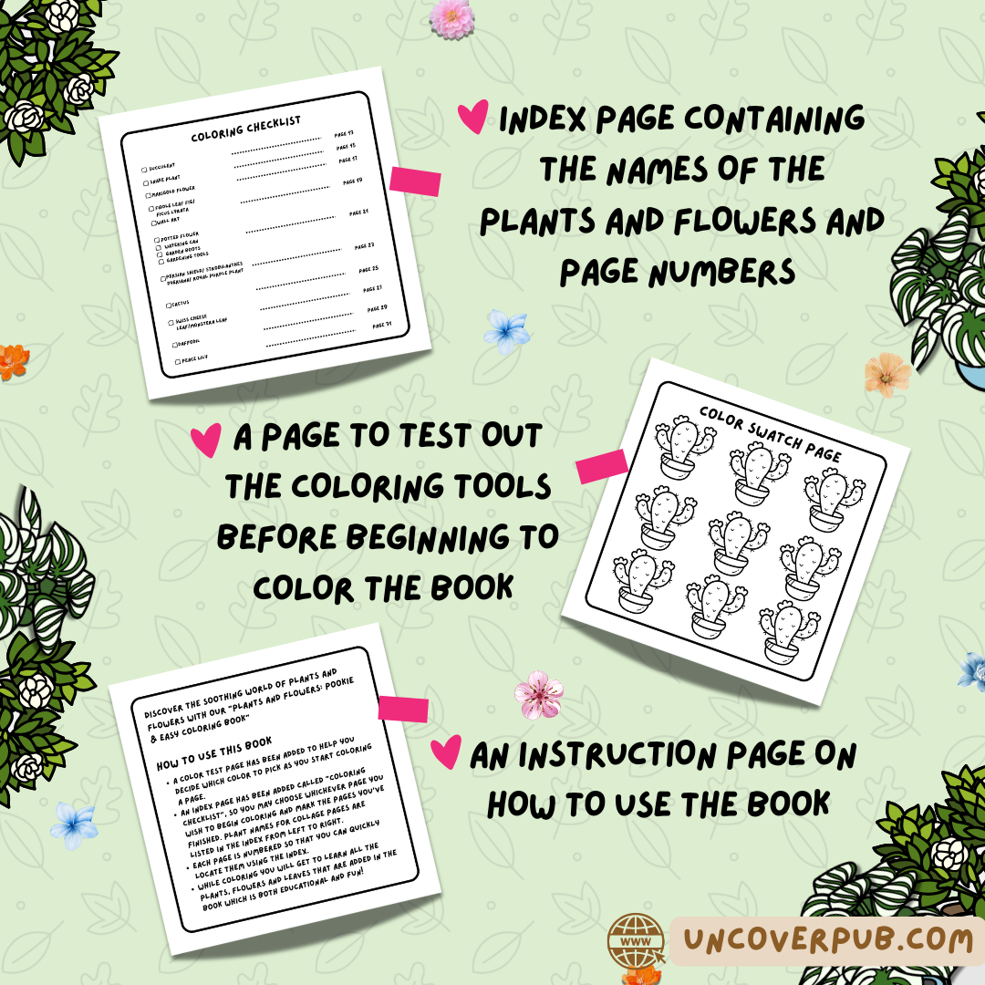 Plants and Flowers Coloring Book