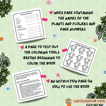 Plants and Flowers Coloring Book